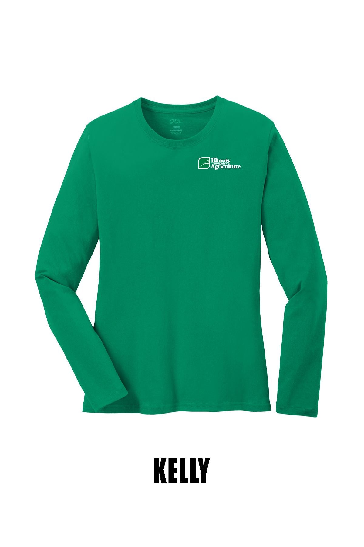 Illinois Department of Agriculture Port & Company® Women's Long Sleeve Core Cotton Tee (E.LPC54LS)