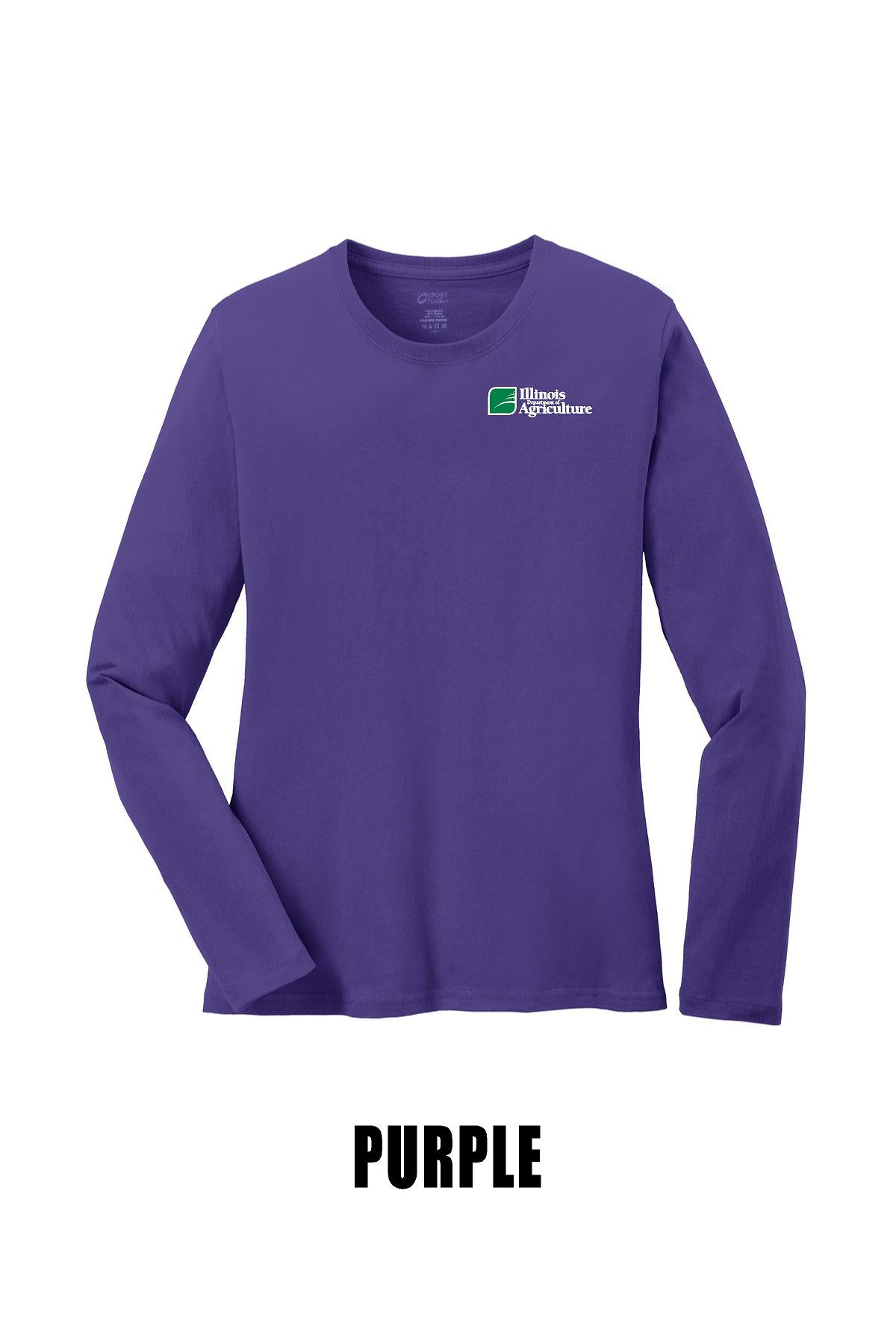 Illinois Department of Agriculture Port & Company® Women's Long Sleeve Core Cotton Tee (E.LPC54LS)
