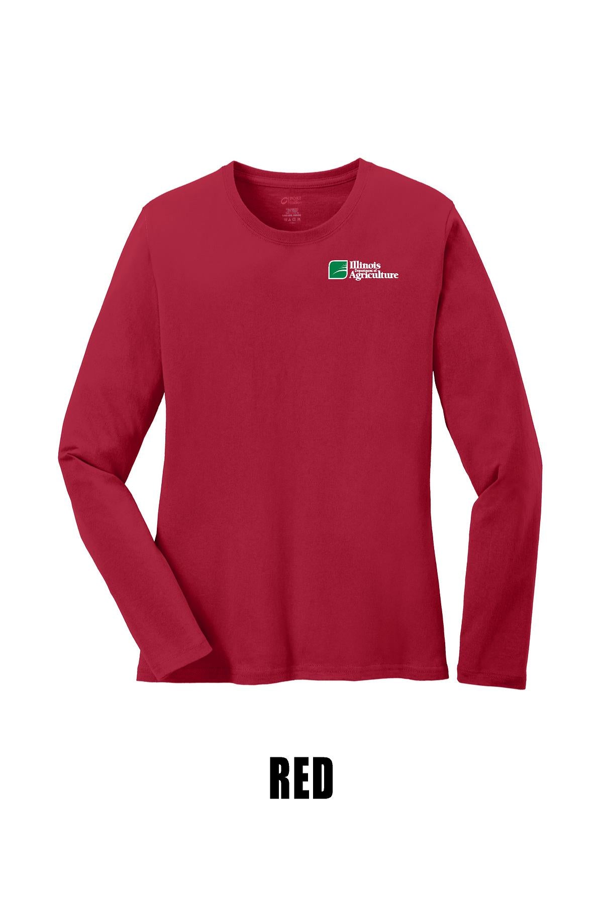 Illinois Department of Agriculture Port & Company® Women's Long Sleeve Core Cotton Tee (E.LPC54LS)