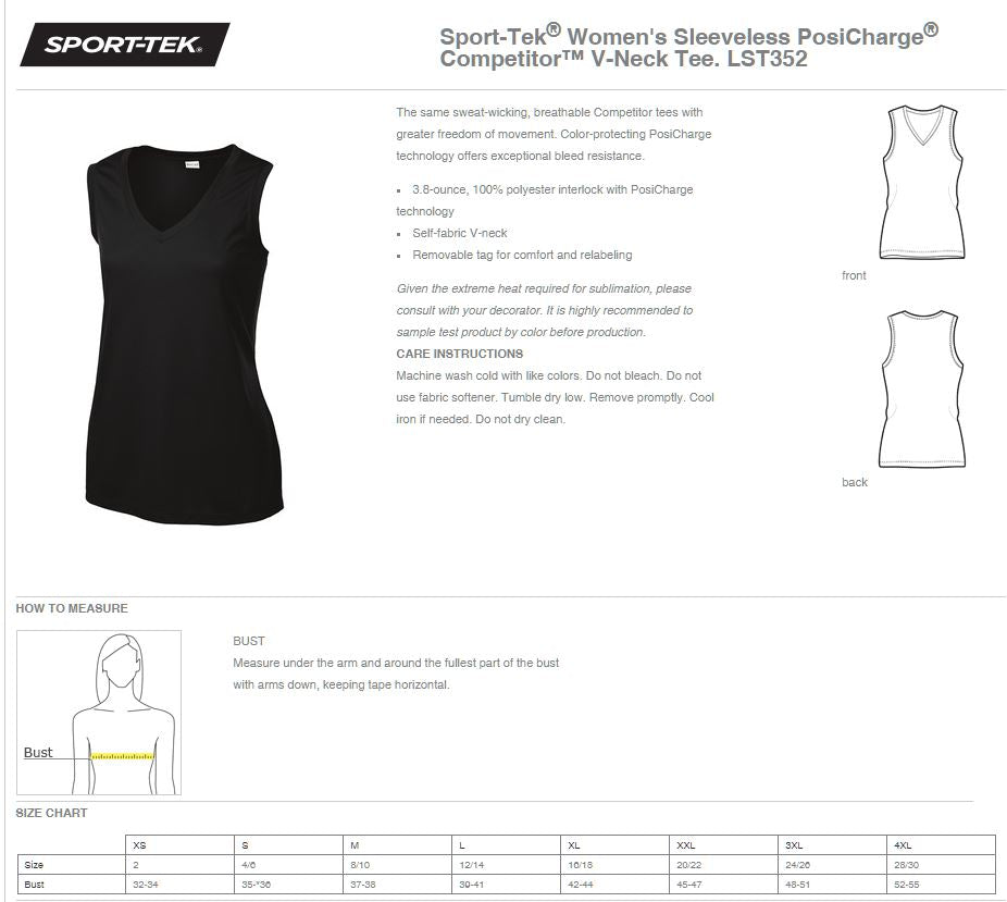 Illinois Department of Agriculture Sport-Tek® Women's Sleeveless PosiCharge® Competitor™ V-Neck Tee (E.LST352)
