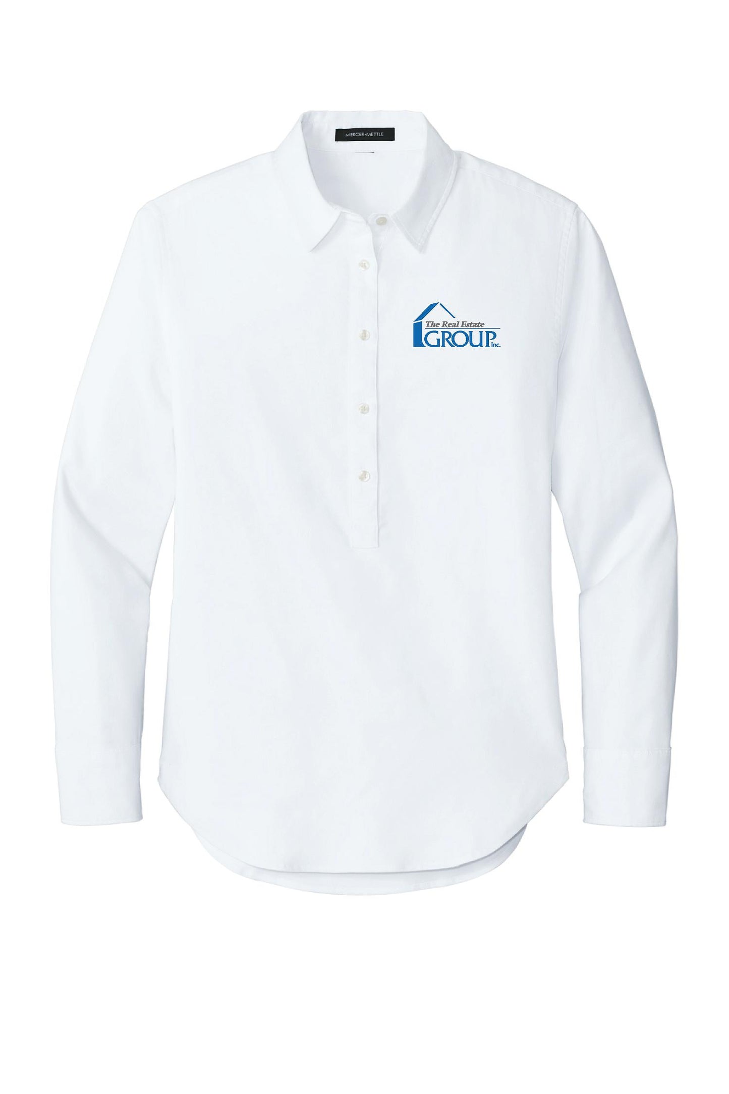 The Real Estate Group Mercer+Mettle® Women’s Long Sleeve Modern Oxford Shirt (E.MM2002)