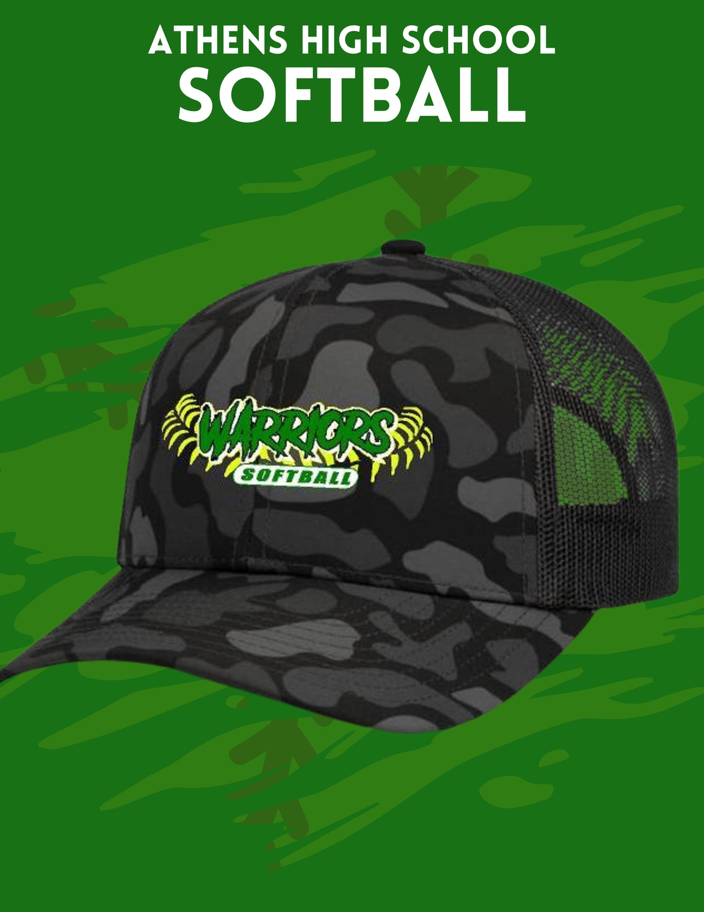 Athens High School Softball DUCK CAMO TRUCKER SNAPBACK CAP (E.P686)