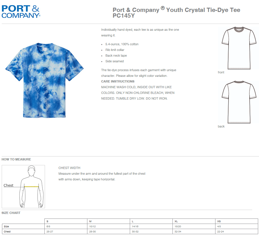 Kardinal Kids Daycare LIMITED EDITION Tie Dye Apparel (P.PC144/PC145/PC145Y)