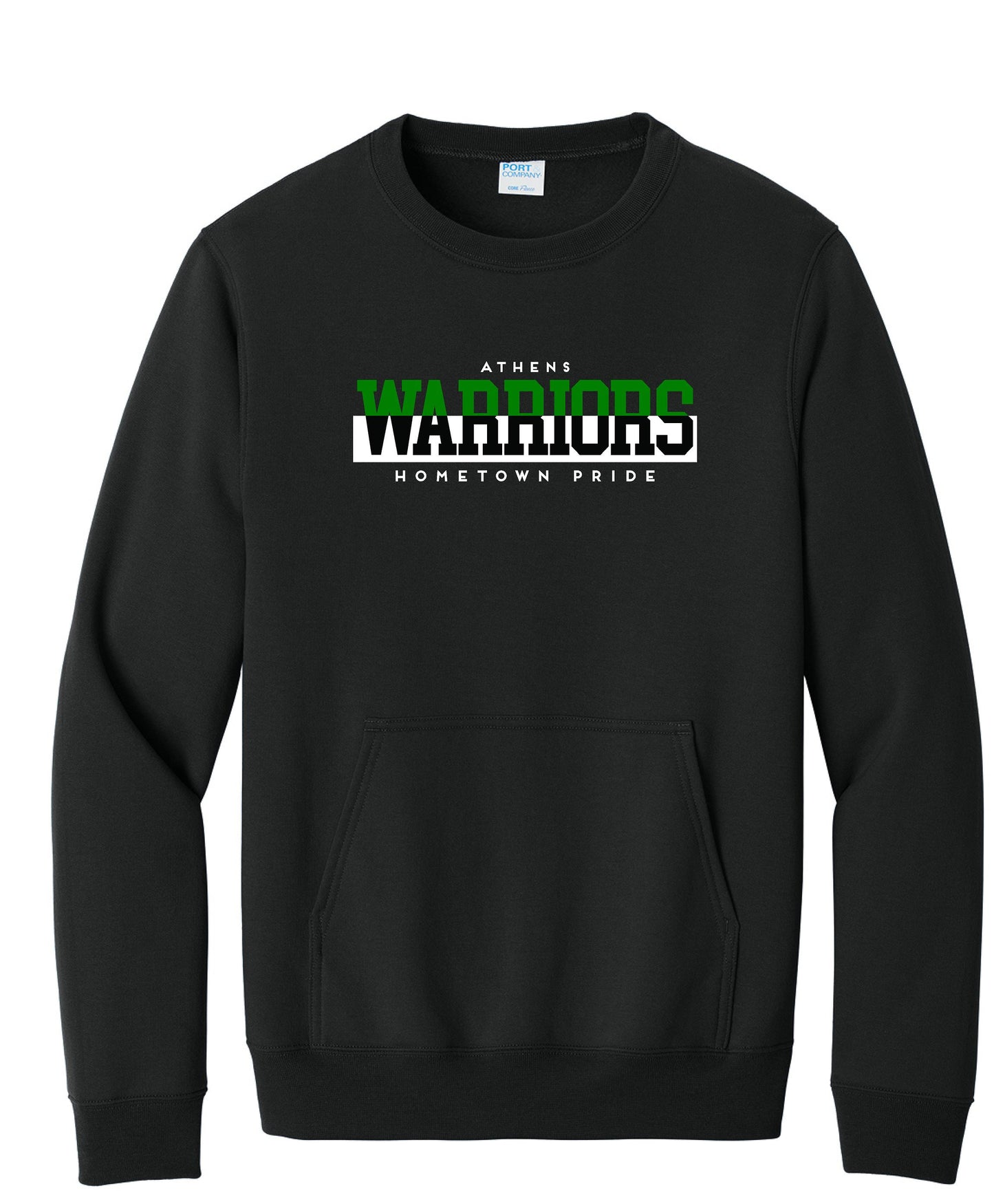 ATHENS BOOSTERS Port & Co™ Core Fleece Crewneck Pocket Sweatshirt (P.PC78PKT)
