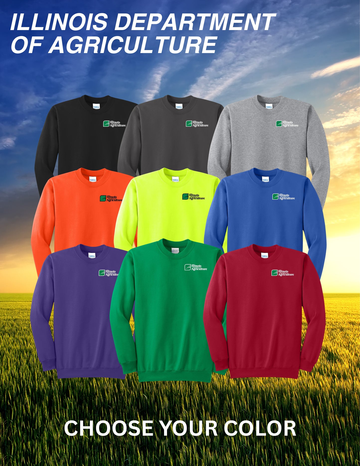 Illinois Department of Agriculture - Unisex Crew Sweatshirt (E.PC90)