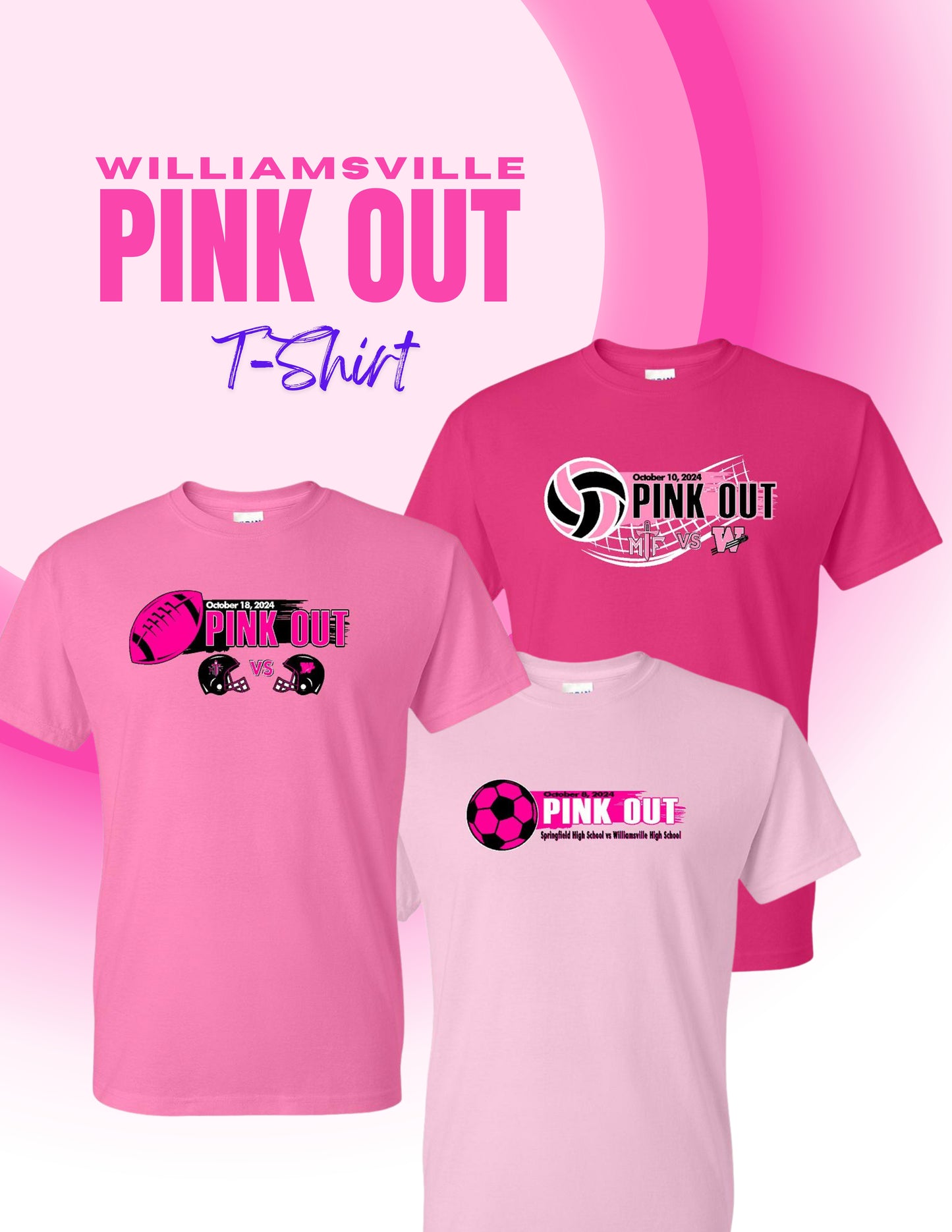 Williamsville PINK OUT UNISEX TSHIRT (P.8000/8000B)