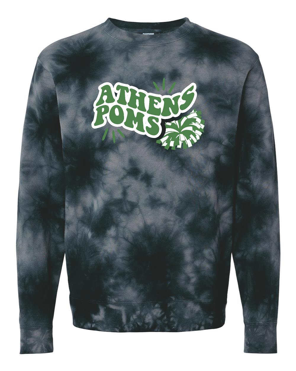ATHENS POMS UNISEX TIE DYE CREW SWEATSHIRT (P.PRM3500TD)