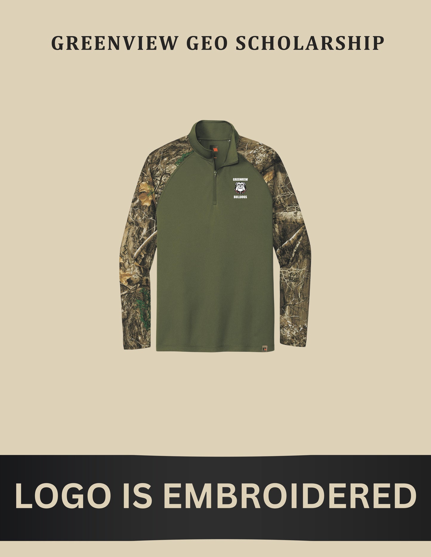 GREENVIEW GEO SCHOLARSHIP Russell Outdoors™ Realtree® Colorblock Performance 1/4-Zip (E.RU152)
