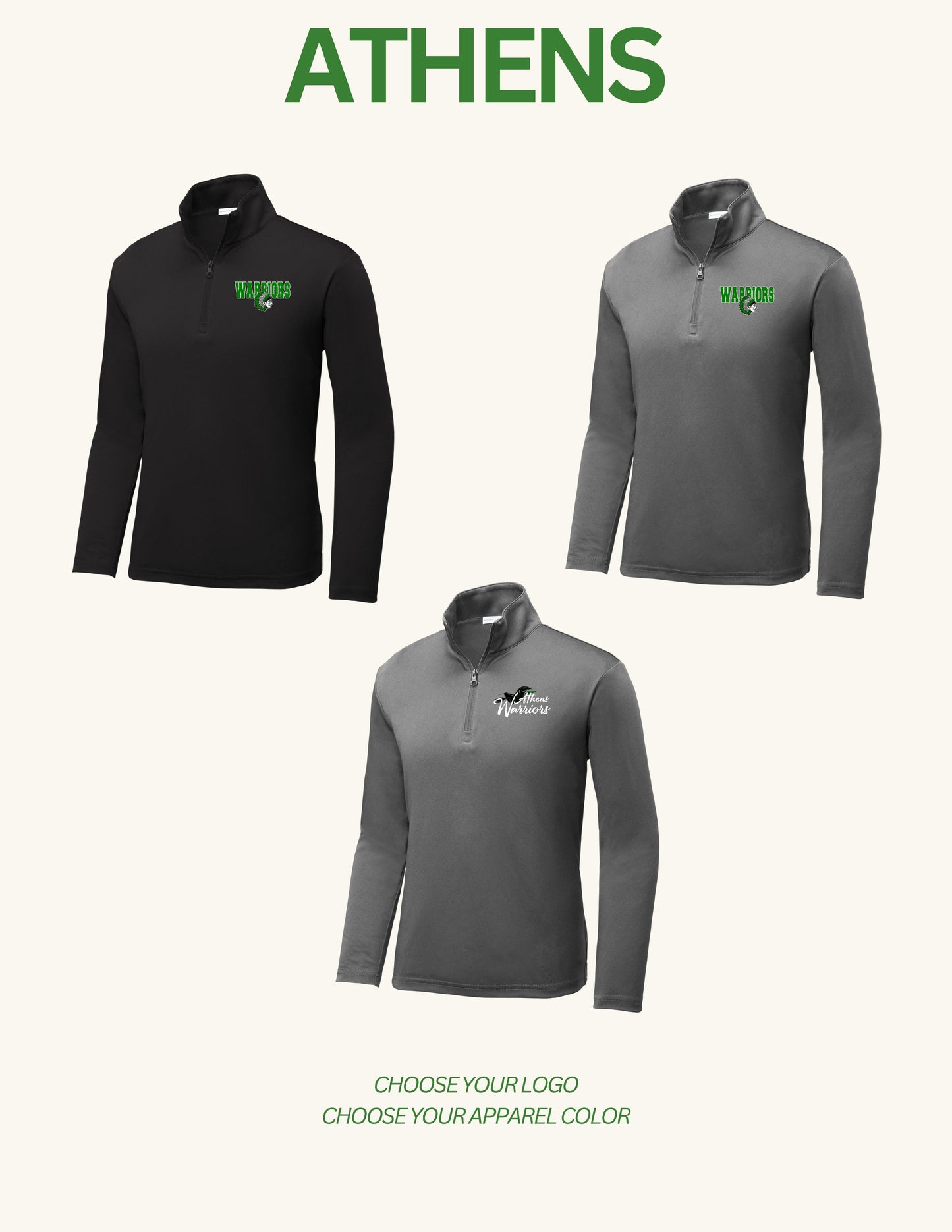 ATHENS BOOSTERS Sport-Tek® PosiCharge® YOUTH Competitor™ 1/4-Zip Pullover (E.YST357)