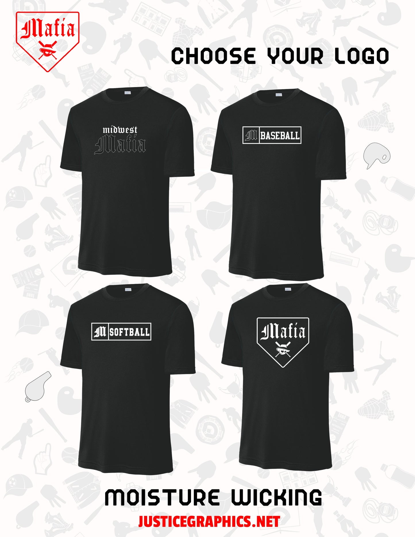 MAFIA BASEBALL/SOFTBALL DRIFIT TSHIRT (P.ST350/YST350)