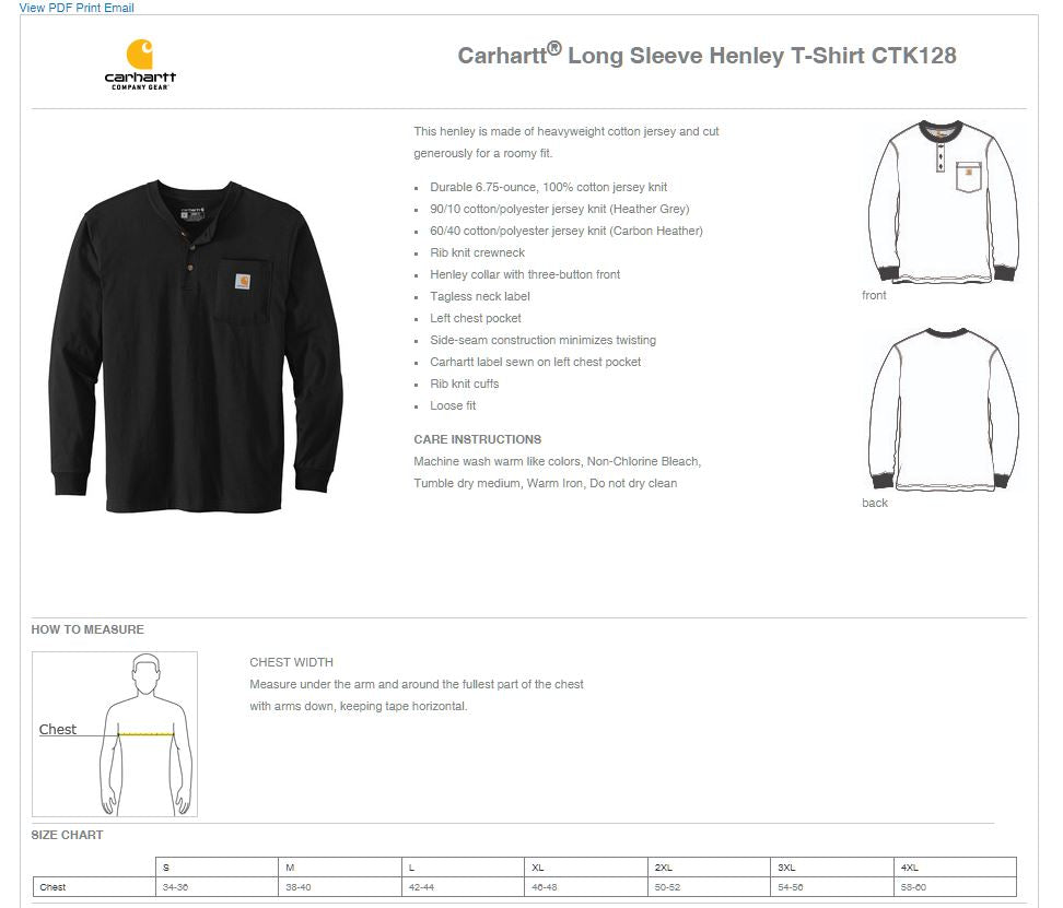 Illinois Department of Agriculture Carhartt® Long Sleeve Henley T-Shirt (E.CTK128)