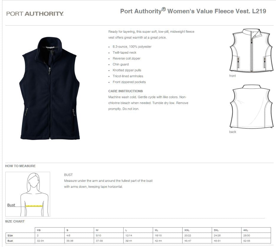 Illinois Department of Agriculture Port Authority® Women's Value Fleece Vest (E.L219)