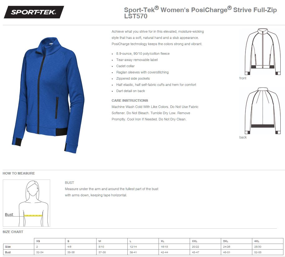 Illinois Department of Agriculture Sport-Tek® Women's PosiCharge® Strive Full-Zip (E.LST570)