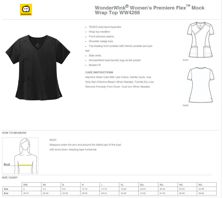 SIU Medicine Dermatology WonderWink® Women’s Premiere Flex™ Mock Wrap Top (E. WW4268)