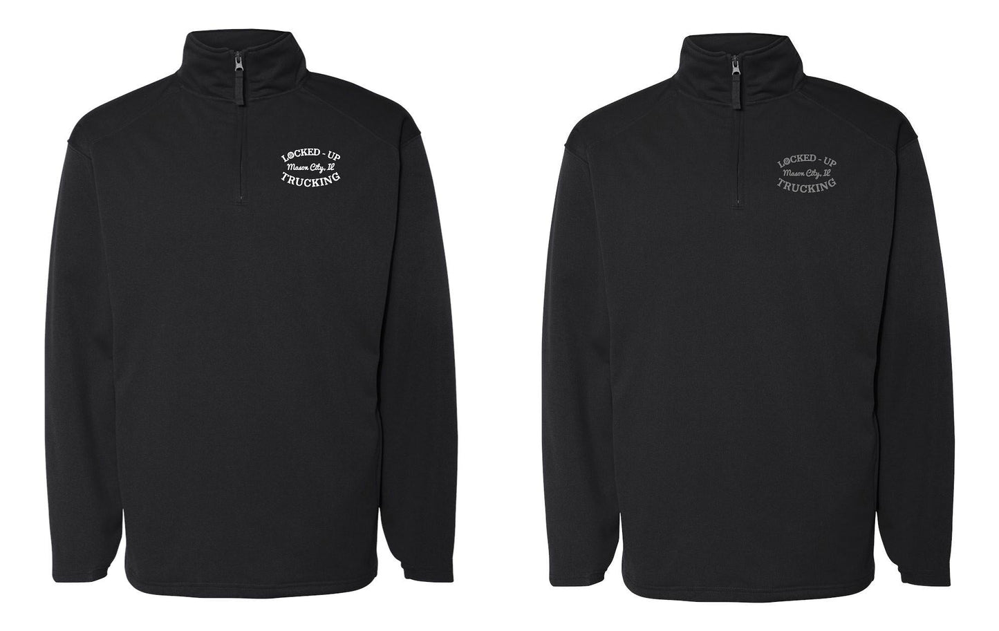 LOCKED-UP TRUCKING Performance Fleece Quarter-Zip Pullover (E.1480)
