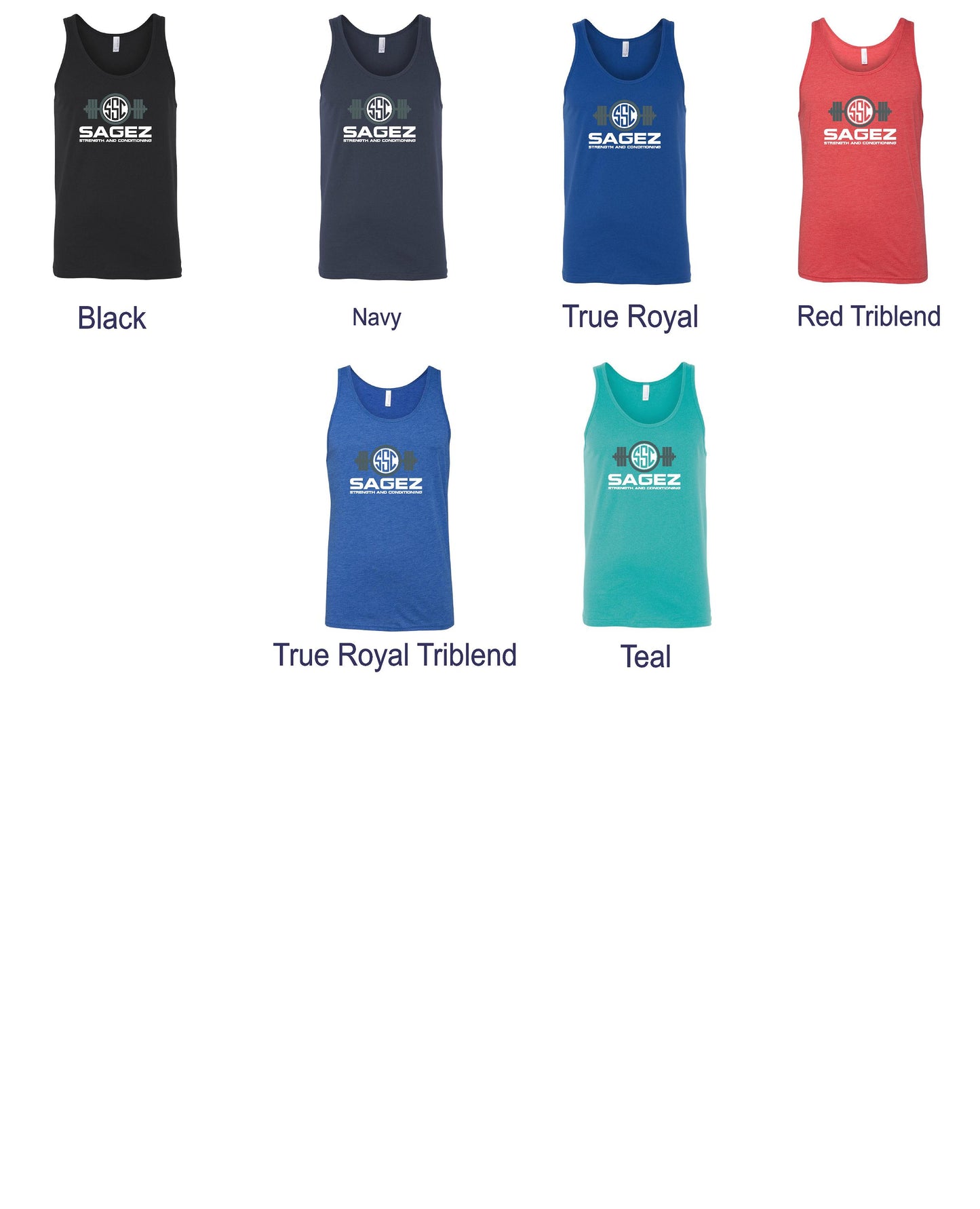 Sagez Strength and Conditioning BELLA + CANVAS - Unisex Jersey Tank - (P.3480)