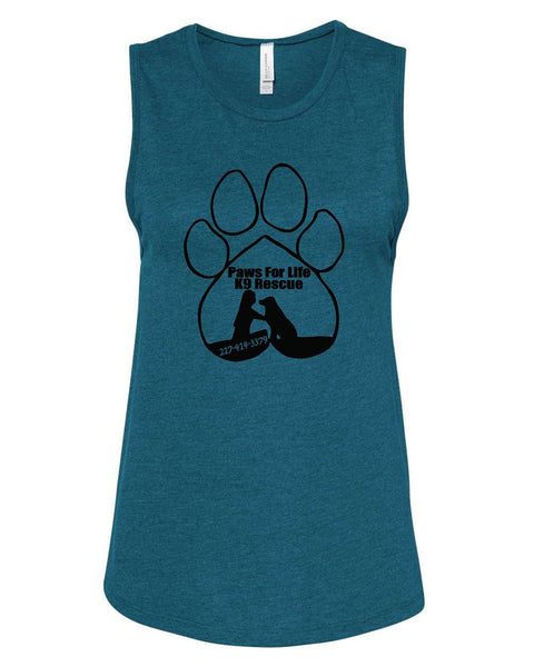 PAWS FOR LIFE K9 RESCUE BELLA + CANVAS - Women's Jersey Muscle