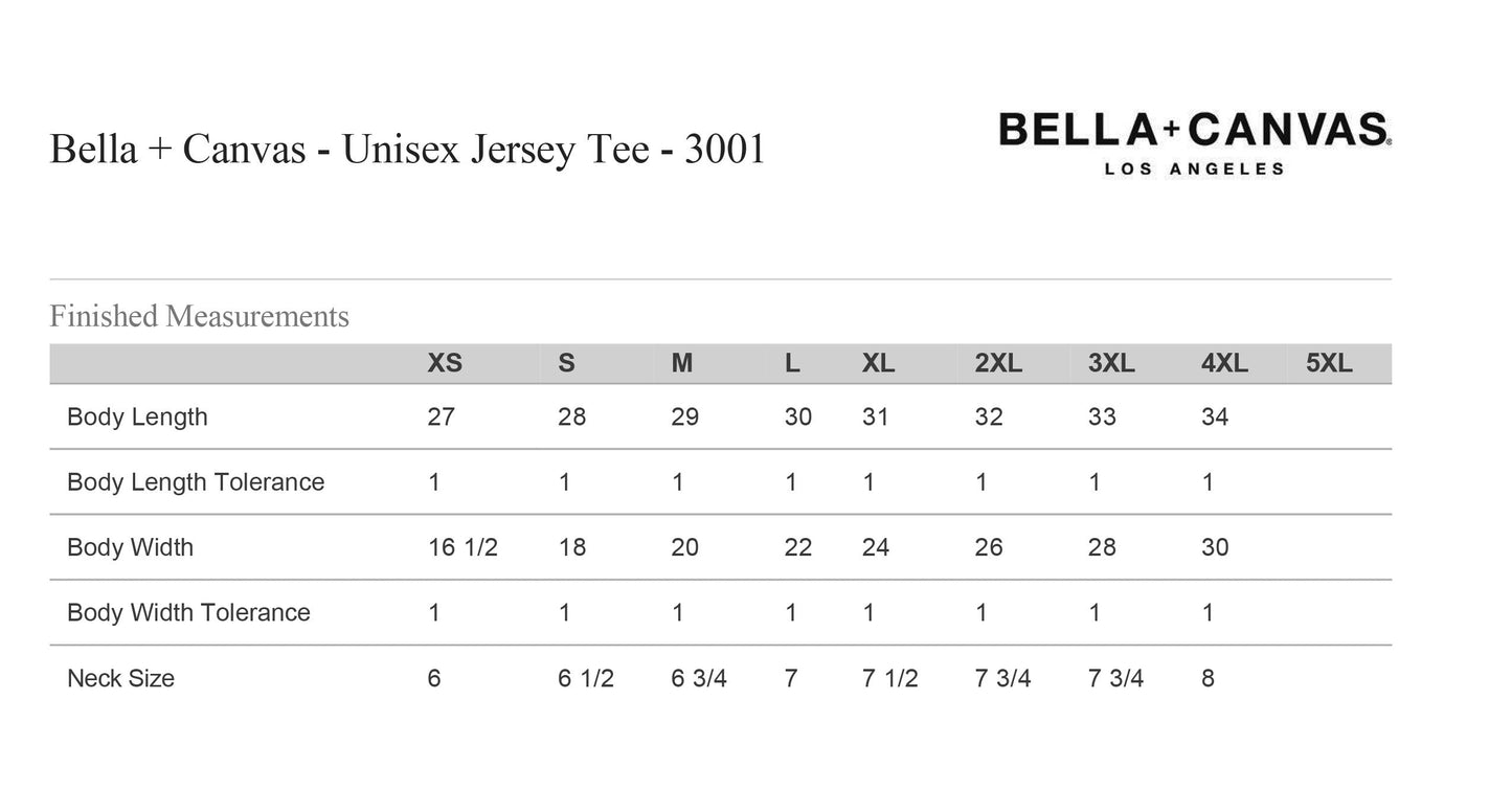 ABE'S HIDEOUT BELLA UNISEX TEE (P.3001)