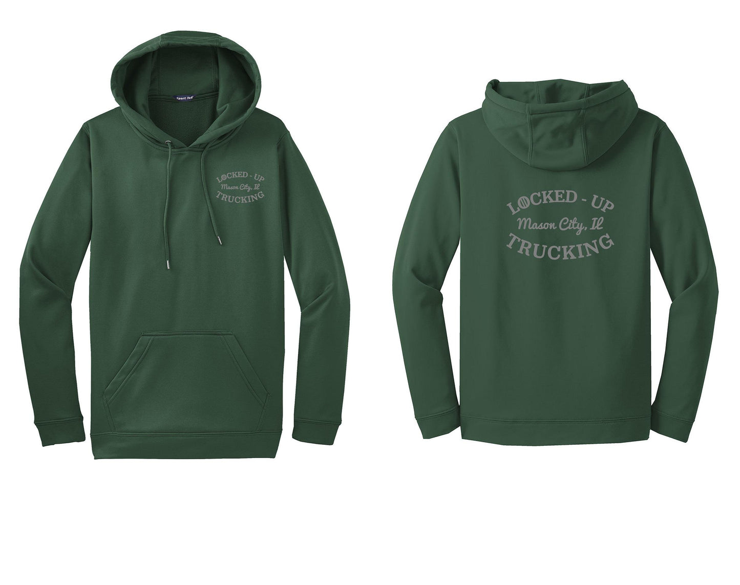 LOCKED-UP TRUCKING UNISEX PERFORMANCE HOODIE GREY LOGO (P.ST.F244)