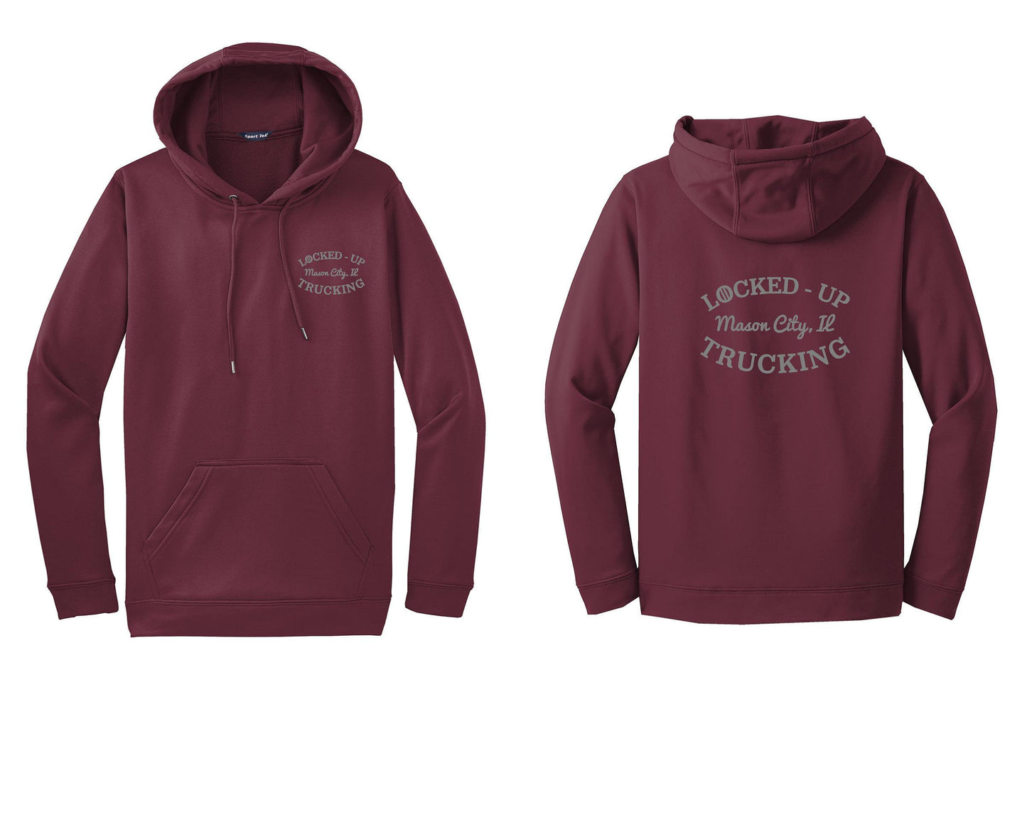 LOCKED-UP TRUCKING UNISEX PERFORMANCE HOODIE GREY LOGO (P.ST.F244)