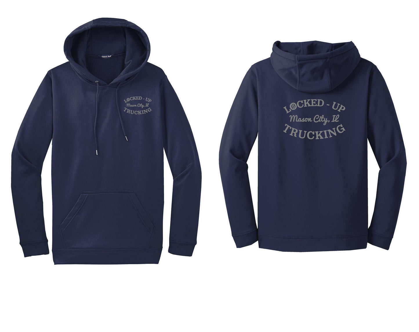 LOCKED-UP TRUCKING UNISEX PERFORMANCE HOODIE GREY LOGO (P.ST.F244)