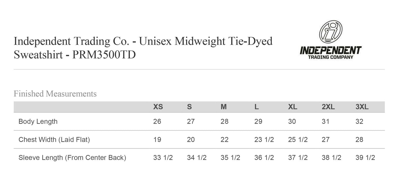 TOP NOTCH UNISEX TIE DYE CREW SWEATSHIRT (PRM3500TD)