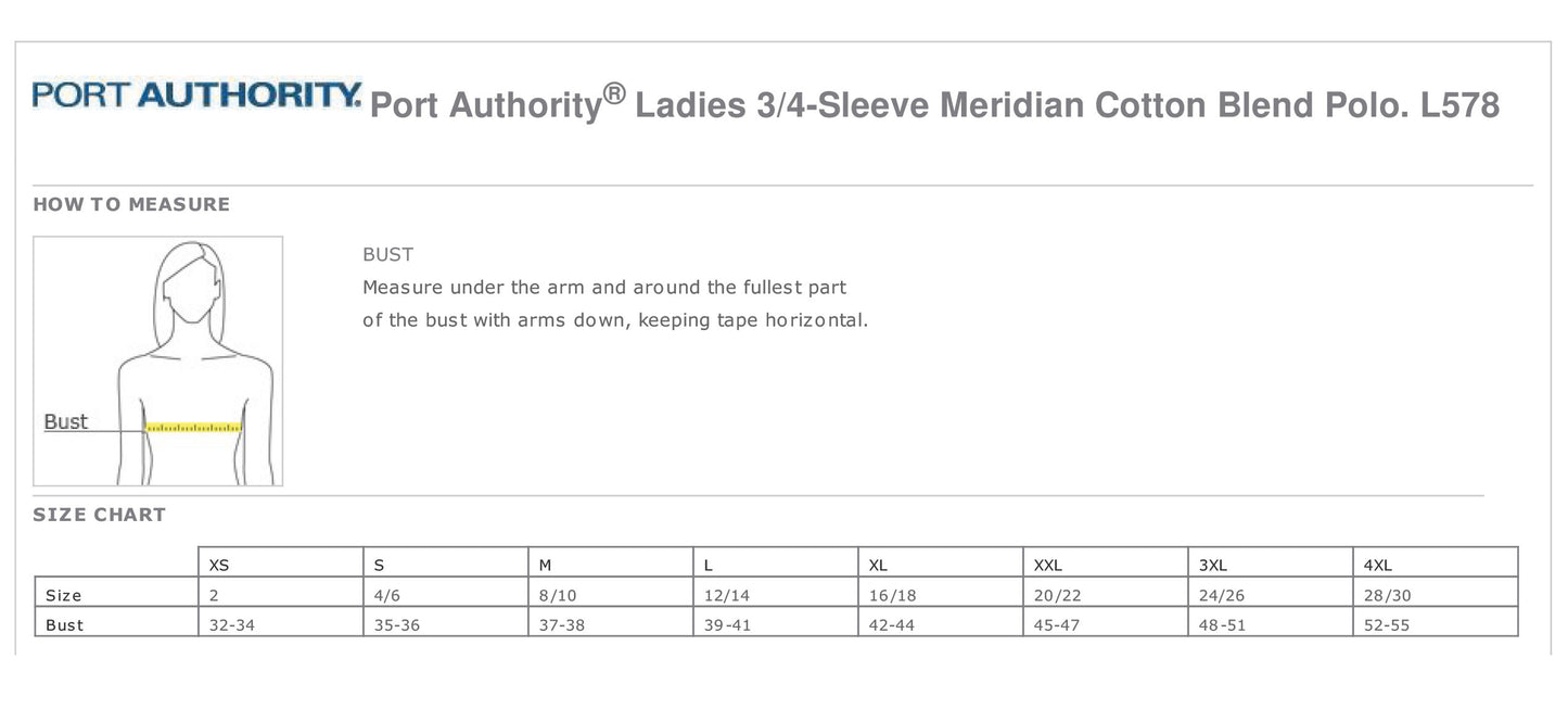 Elkhart Grain Co Ladies 3/4 Sleeve Meridian Polo (E.L578)