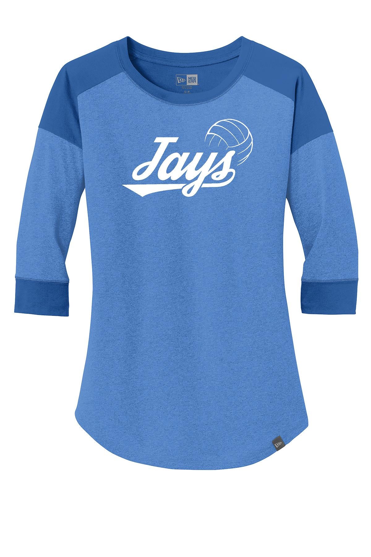 JAYS CLUB VOLLEYBALL LADIES NEW ERA RAGLAN TEE (P. LNEA104)