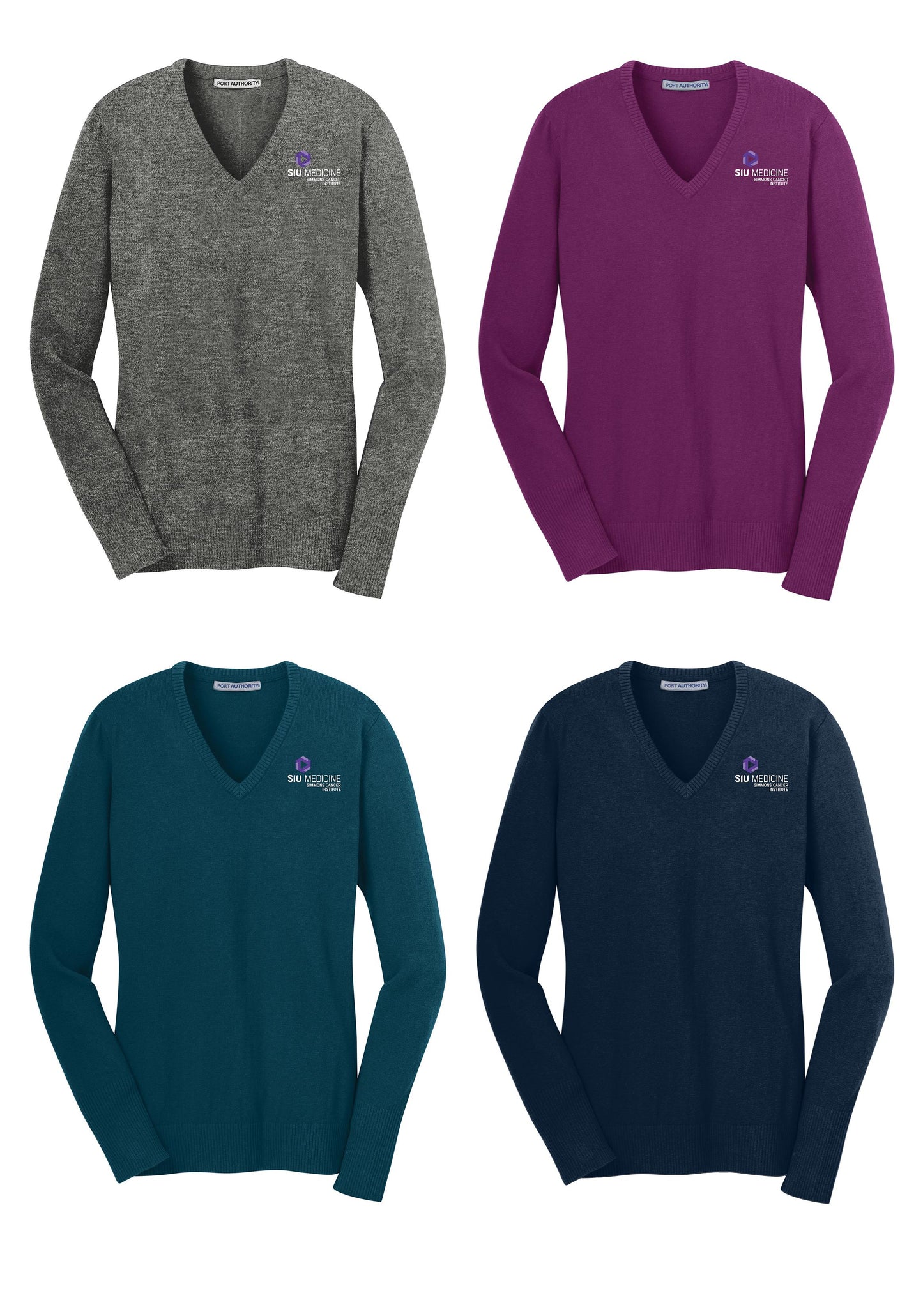 SIU Medicine Simmons Cancer Institute Ladies VNeck Sweater (E.LSW285)