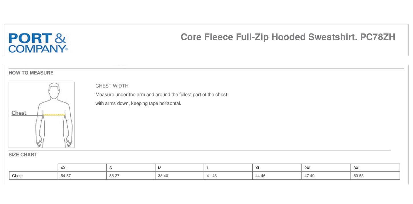 WILLIAMSVILLE GARDEN CLUB UNISEX FULL ZIP HOODIE (PC78ZH)