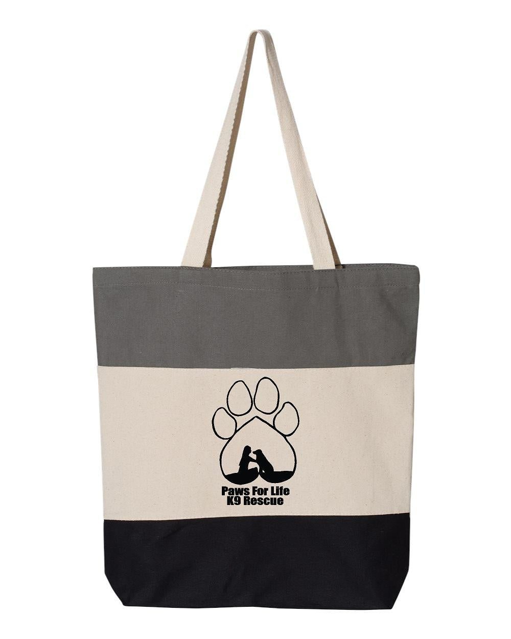 PAWS FOR LIFE K9 RESCUE TRI-COLOR TOTE (E.Q125900)