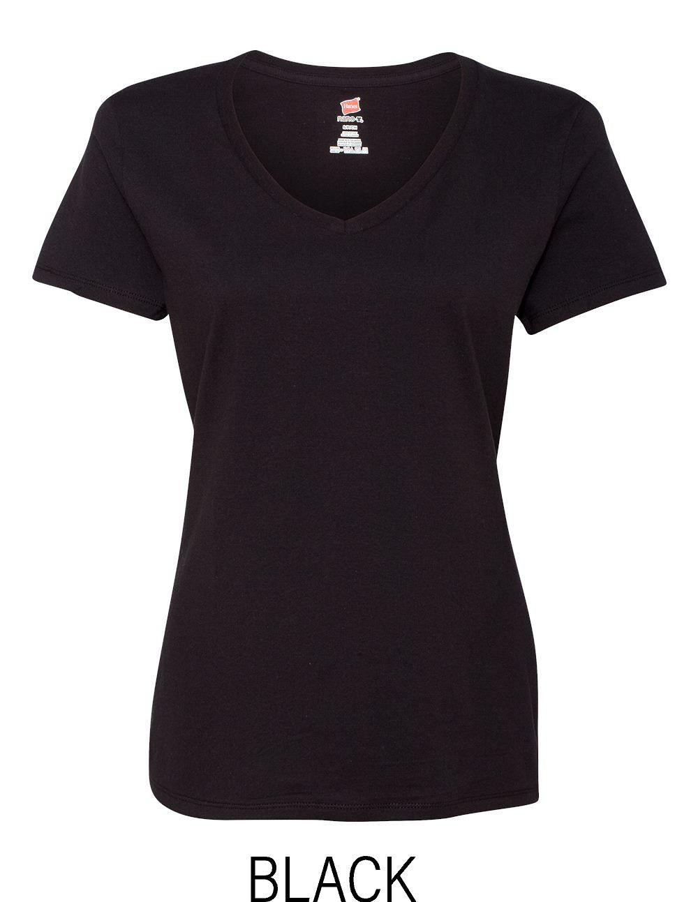 COUNTRYSIDE ESTATES Hanes - Perfect-T Women’s V-Neck T-Shirt - (E.S04V)