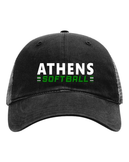 Athens High School Softball Richardson - Garment-Washed Trucker Cap (E.111)