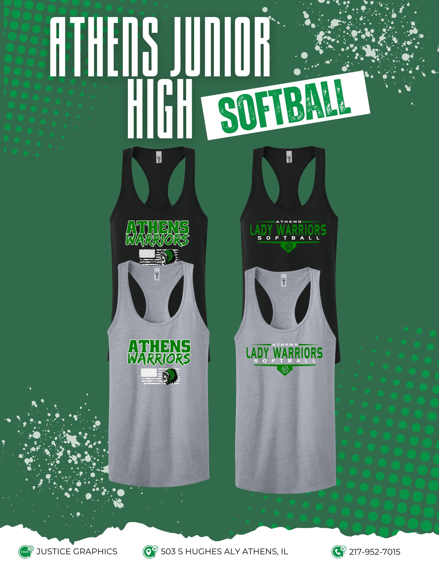 ATHENS JUNIOR HIGH SOFTBALL Next Level Women's Racerback Tank (P.1533)
