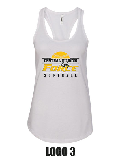 CENTRAL IL LADY FORCE SOFTBALL Next Level Women's Racerback Tank  (P.1533)