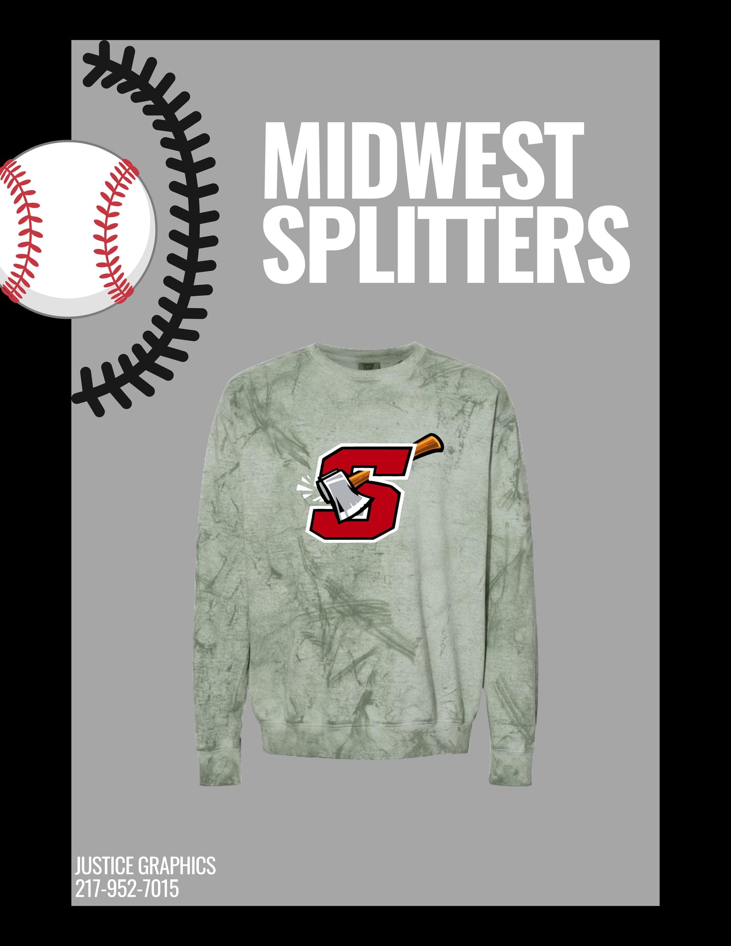 MIDWEST SPLITTERS Comfort Colors® Color Blast Crewneck Sweatshirt (P.1545)