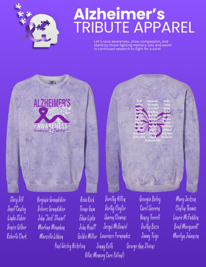 Alzheimer's Disease Awareness Tribute Comfort Colors - Colorblast™ Crewneck Sweatshirt (P.1545)
