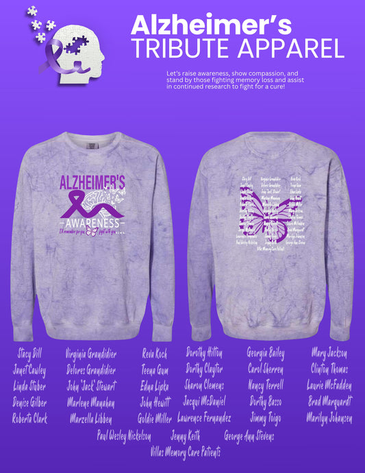 Alzheimer's Disease Awareness Tribute Comfort Colors - Colorblast™ Crewneck Sweatshirt (P.1545)