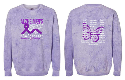 Alzheimer's Disease Awareness Tribute Comfort Colors - Colorblast™ Crewneck Sweatshirt (P.1545)