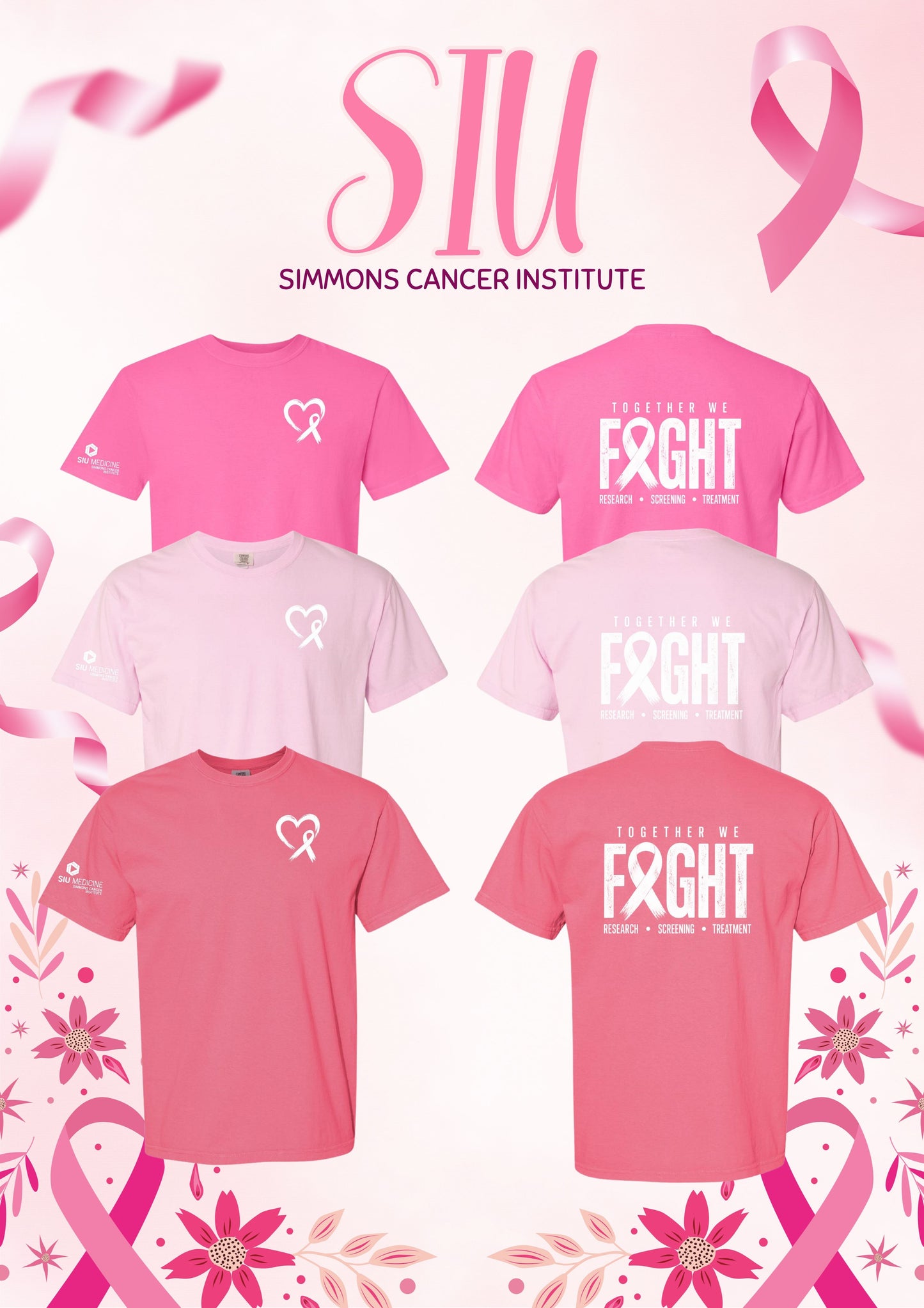 SIU Medicine Simmons Cancer Institute Breast Cancer Comfort Colors - Garment-Dyed Heavyweight T-Shirt (P.1717)