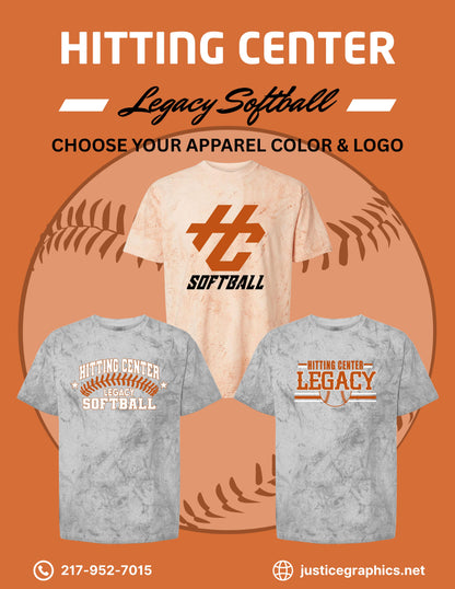 Hitting Center Legacy Softball Comfort Colors T-Shirt (P.1745)