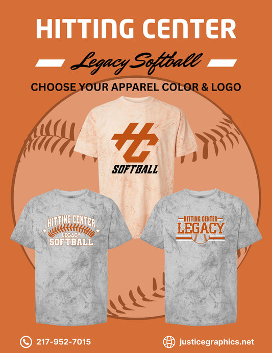 Hitting Center Legacy Softball Comfort Colors T-Shirt (P.1745)