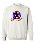 AMERICAN FLAG BASEBALL CREWNECK SWEATSHIRT (P.18000)
