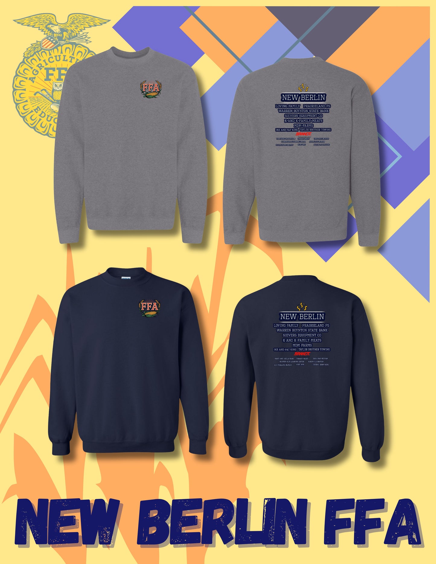 New Berlin FFA Crew Sweatshirt (P.18000/18000B)