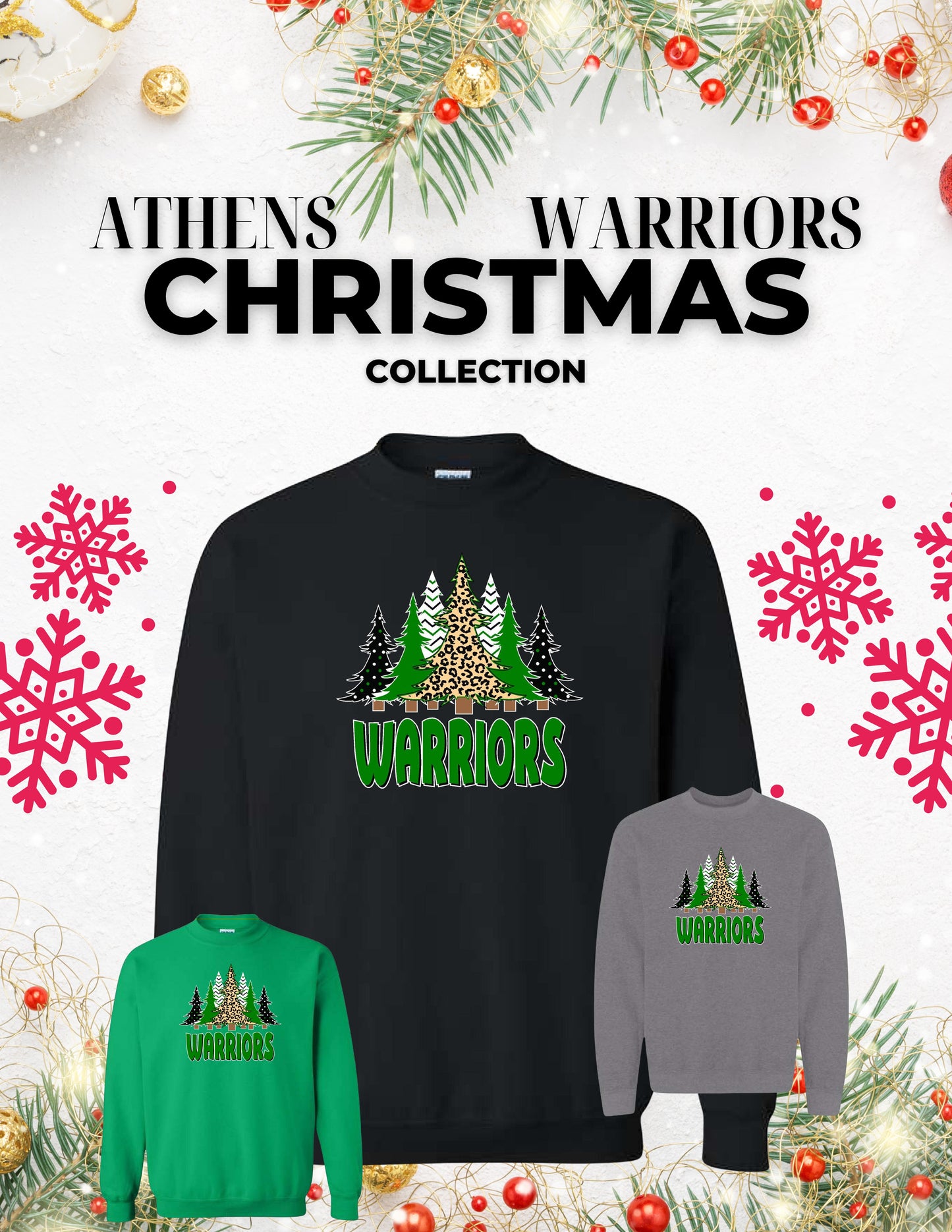 Athens Warriors Christmas Crew Sweatshirt (P.18000/18000B)