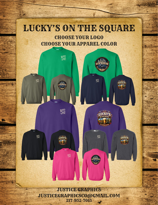 LUCKY'S ON THE SQUARE Unisex Crew Sweatshirt (P.18000)