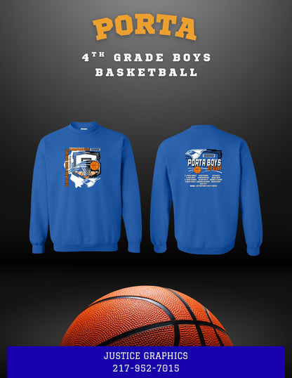 PORTA 4th Grade Boys Basketball Unisex Crewneck Sweatshirt (P.18000/18000B)