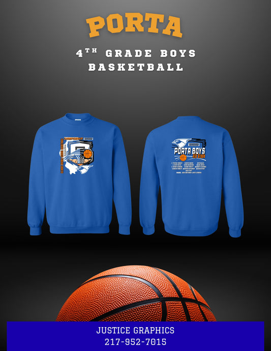PORTA 4th Grade Boys Basketball Unisex Crewneck Sweatshirt (P.18000/18000B)