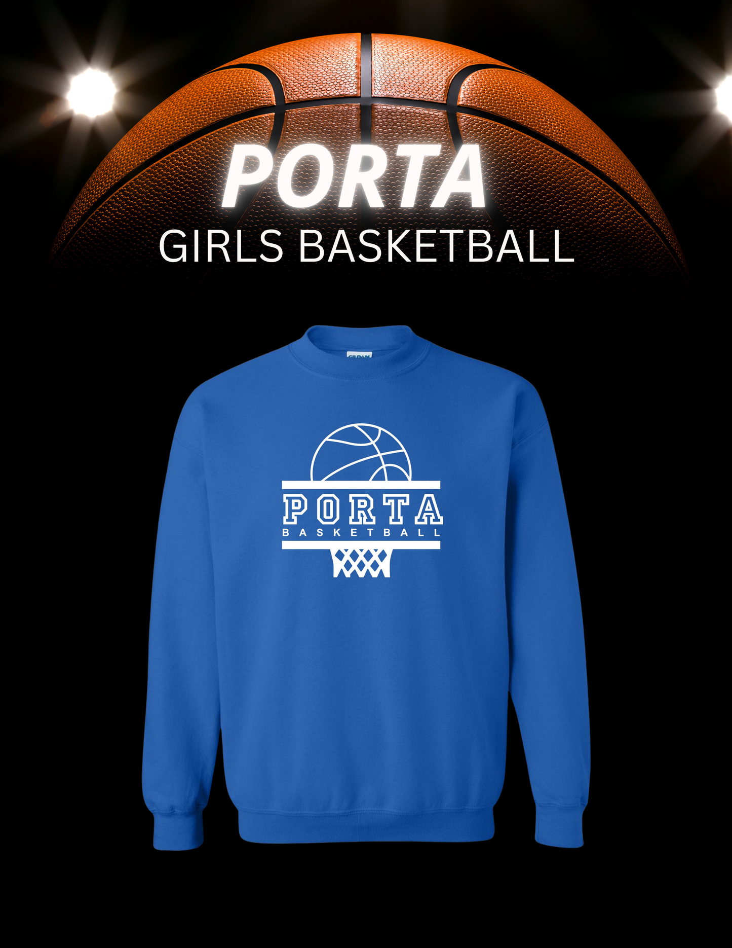 PORTA GIRLS BASKETBALL Crew Sweatshirt (P.18000/18000B)