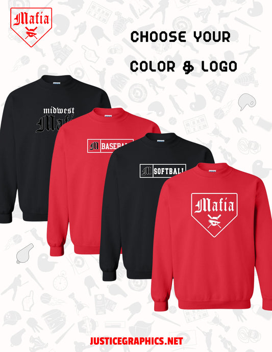 MAFIA BASEBALL/SOFTBALL YOUTH/UNISEX CREW SWEATSHIRT (P.18000/18000B)